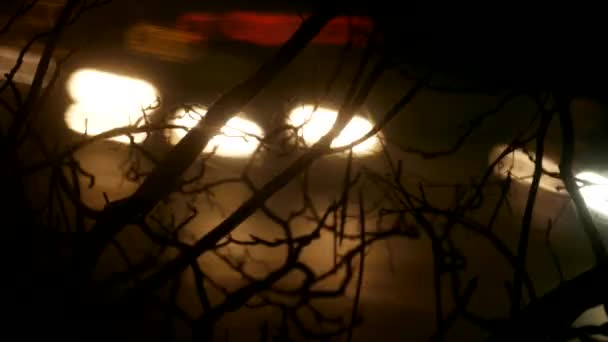 Ciudad trafic, fuera de foco coche ligts time lapse — Vídeo de stock