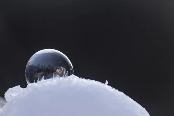 Bolha congelada na neve — Fotografia de Stock