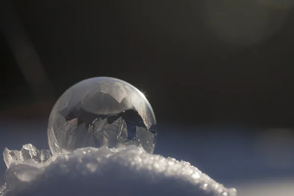 Frysta bubbla i snön — Stockfoto