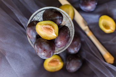 Erik bir cam vazo içinde karanlık bir arka plan üzerinde