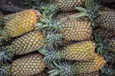 Asya meyve yemek pineaple domates sebze sokak pazar 