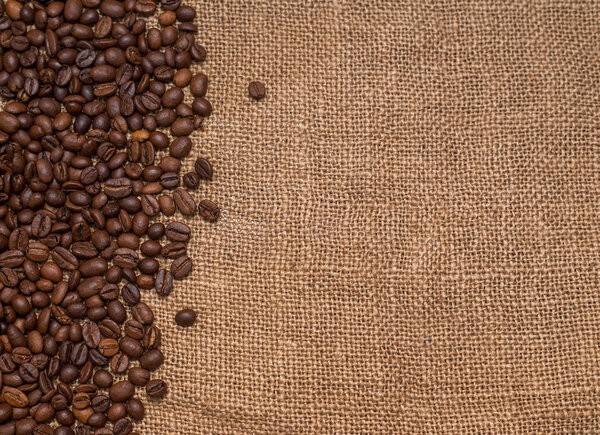 coffee beans burlap fabric