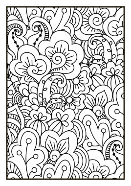Black and white pattern. Ethnic henna background. clipart