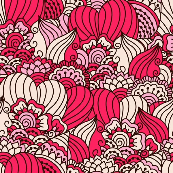 El çekilmiş seamless modeli ile çiçek öğeleri.