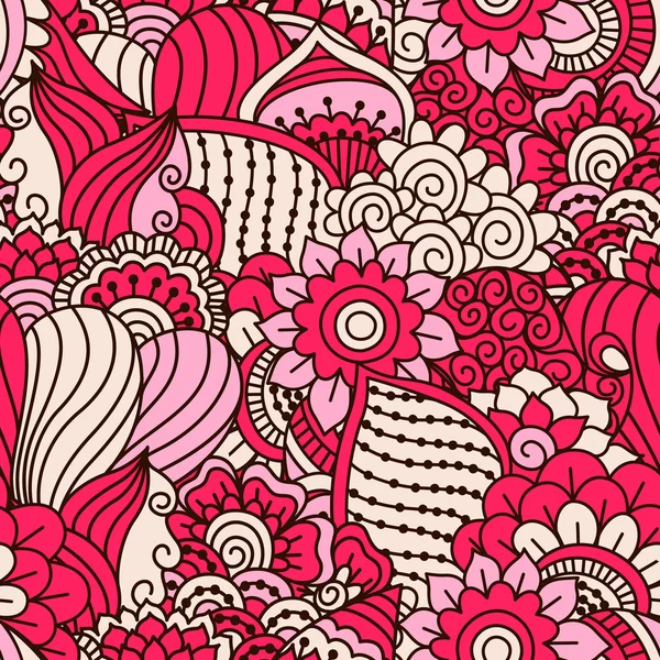 El çiçek elemanları ile çizilmiş seamless modeli. Renkli etnik köken. 