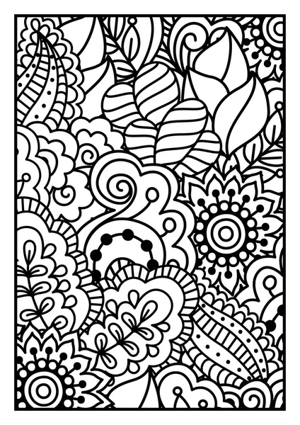 Patrón blanco y negro. Antecedentes étnicos henna . — Vector de stock