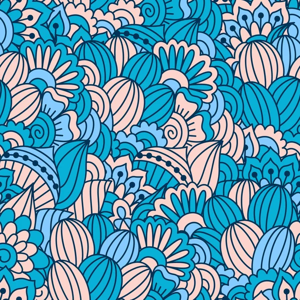 El çekilmiş seamless modeli ile çiçek öğeleri.