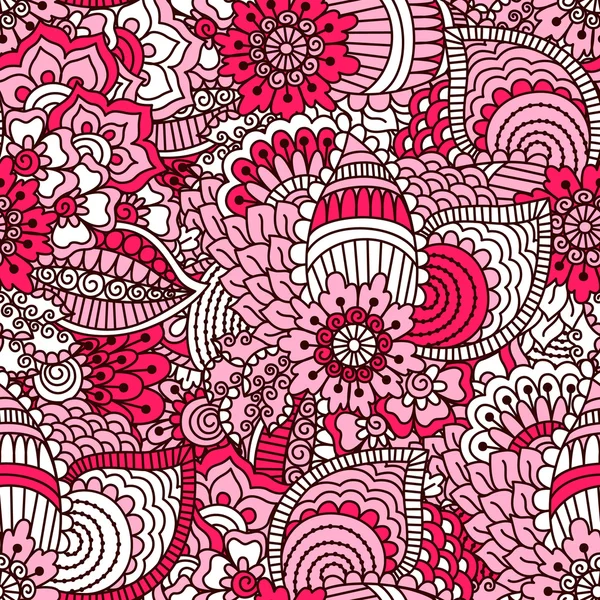 El çekilmiş seamless modeli ile çiçek öğeleri.