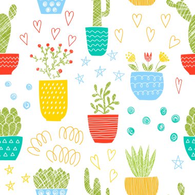 Renkli sevimli elemanları ile Seamless Modeli.