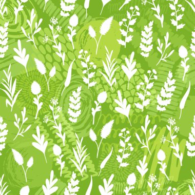 Dalları ve yaprakları ile Dikişsiz soyut desen.