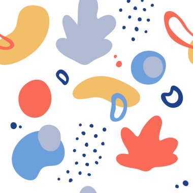 El çizimi botanik elementlerle soyut, kusursuz desen. 