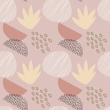 Botanik ve geometrik elementlerle, dokularla, modaya uygun şekillerde soyut, kusursuz desenler. Doğal toprak renkleri. 