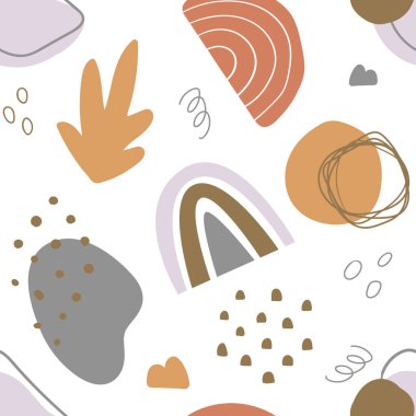 Botanik ve geometrik elementlerle, dokularla, modaya uygun şekillerde soyut, kusursuz desenler. Doğal toprak renkleri. 