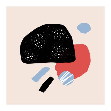 Kolaj geometrik elementleri ve dokuları olan modaya uygun bir arka plan. Doğal toprak renkleri. 