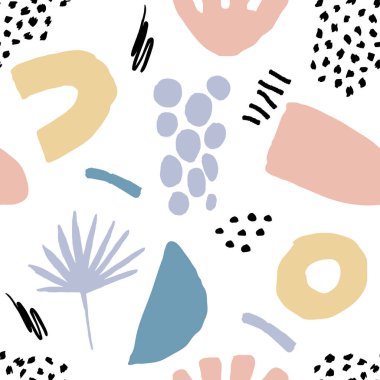 Botanik ve geometrik elementlerle, dokularla, modaya uygun şekillerde soyut, kusursuz desenler. Moda pastel renkler. 