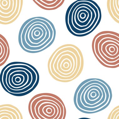 Geometrik şekilli kusursuz soyut desen. Kolaj el çizimi tarzı. Moda pastel renkler. Vektör illüstrasyonu.