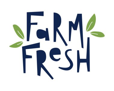 Taze çiftlik el yazısı. Beyaz arka planda izole edilmiş. Vektör illüstrasyonu.