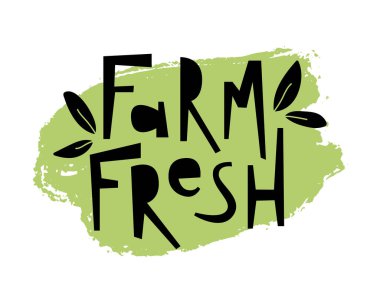 Taze çiftlik el yazısı. Beyaz arka planda izole edilmiş. Vektör illüstrasyonu.