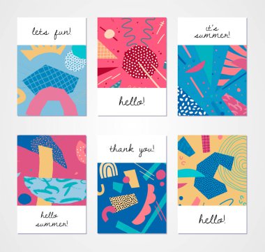 Soyut baskı. Kolaj kağıdı tarzı. Giysiler ve iç mekan için şık bir kompozisyon. Vektör illüstrasyonu.