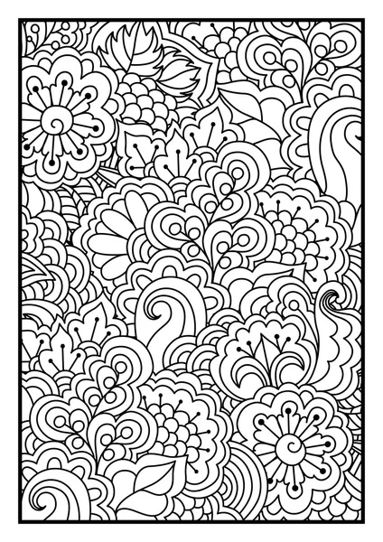 Λουλουδάτο μοτίβο για το βιβλίο ζωγραφικής. — Διανυσματικό Αρχείο