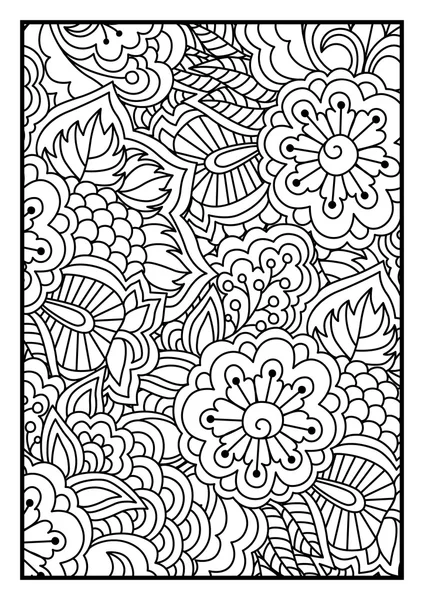 Patrón floral para colorear libro . — Vector de stock
