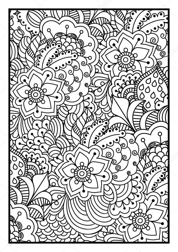 Black and white background for coloring book. Stock Vector Image by