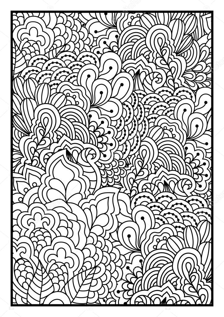 Black and white background for coloring book.