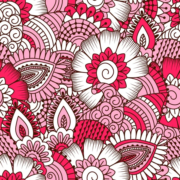 Hand gezeichnetes nahtloses Muster mit floralen Elementen. — Stockvektor