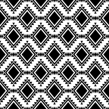 Seamless siyah beyaz Hint modeli.