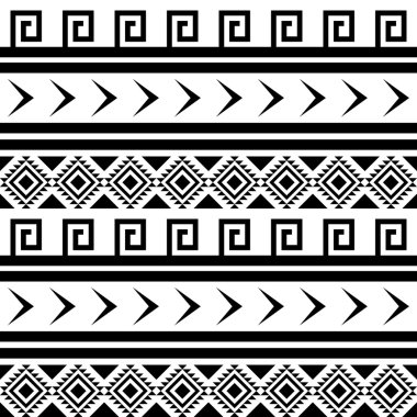 Seamless siyah beyaz Hint modeli.