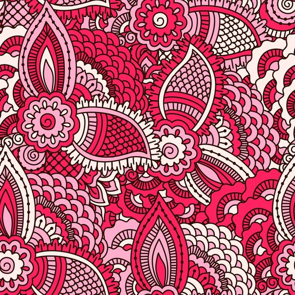 El çekilmiş seamless modeli ile çiçek öğeleri.