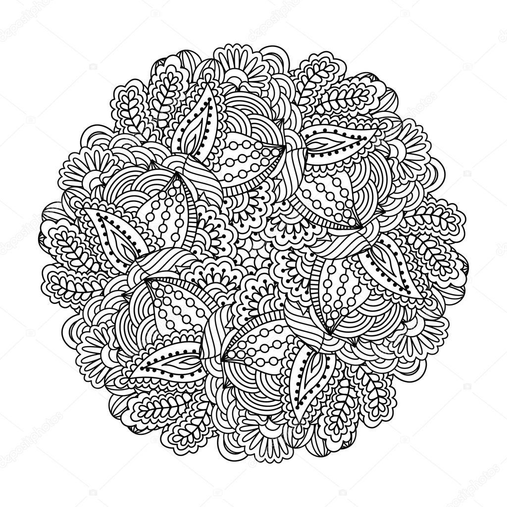 Round element for coloring book.