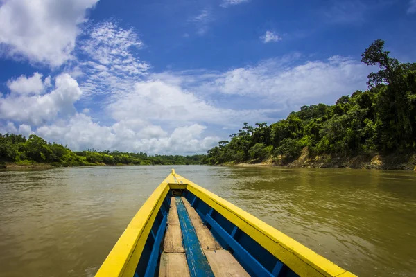 Usumacinta Nehri üzerinde tekne