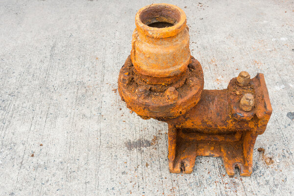 Old sewage pump and rust corrosion.