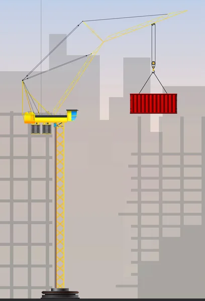 工业使用的塔式起重机 — 图库矢量图片