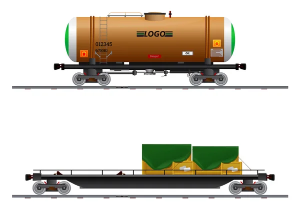 La imagen de dos vagones de carga — Archivo Imágenes Vectoriales