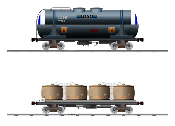 La imagen de dos vagones de carga — Archivo Imágenes Vectoriales