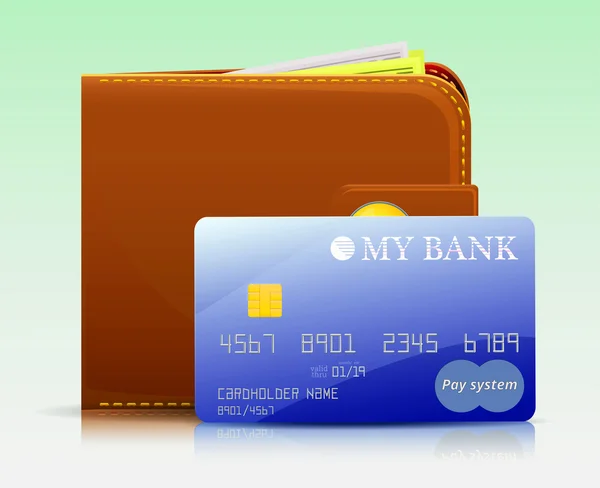 Banka kartı ve bir deri çanta