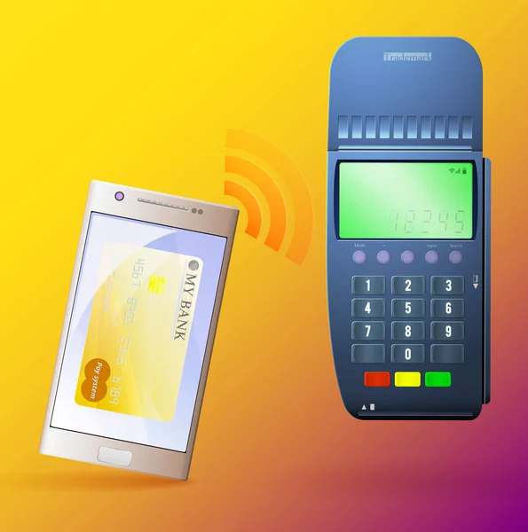 Ödeme terminali ve cep telefonu