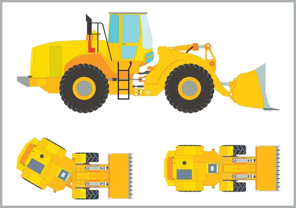 Cargador de ruedas amarillo pesado — Archivo Imágenes Vectoriales