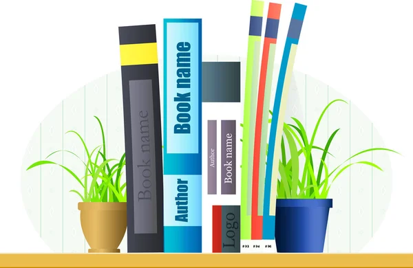 Çiçek ve kitaplar ile Bookshelf