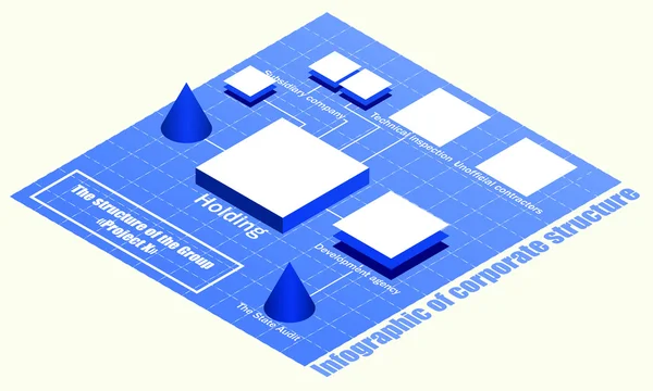 Diagrama de bloques de la estructura de la empresa — Archivo Imágenes Vectoriales