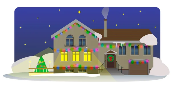 Noel kutlamaları için dekore edilmiş ev