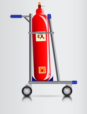 Arabası ve bir gaz silindir