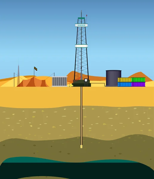 Wiercenia szybów naftowych (Bliski Wschód) — Wektor stockowy