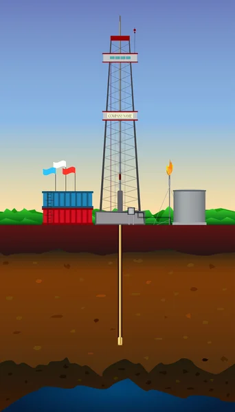 Pengeboran sumur gas - Stok Vektor