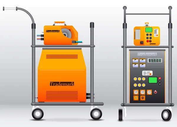 Kaynak makine ve tel feer birim ile stand