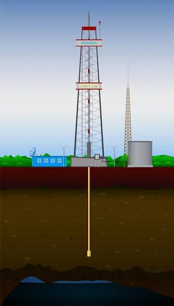 Perfuração do poço de petróleo —  Vetores de Stock