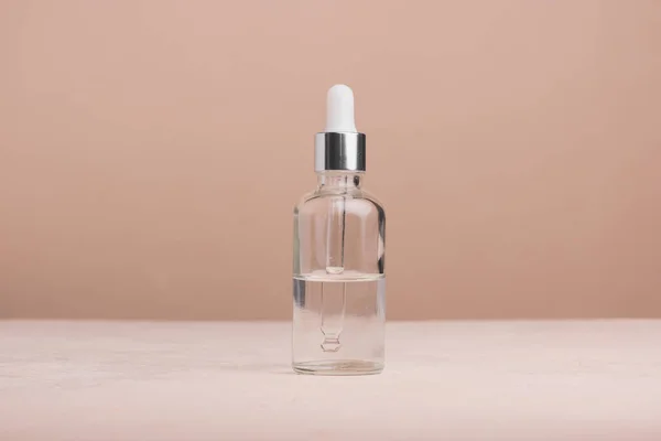 Huile Eco Mineral Bouteilles Verre Ambré Avec Pipette Gel Sérum — Photo