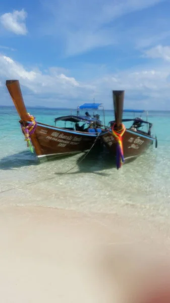 Barcos Atracados Mar Abedul — Foto de Stock